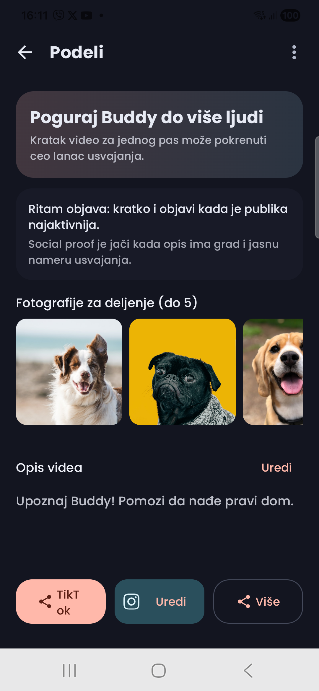 Share to TikTok and Instagram screenshot
